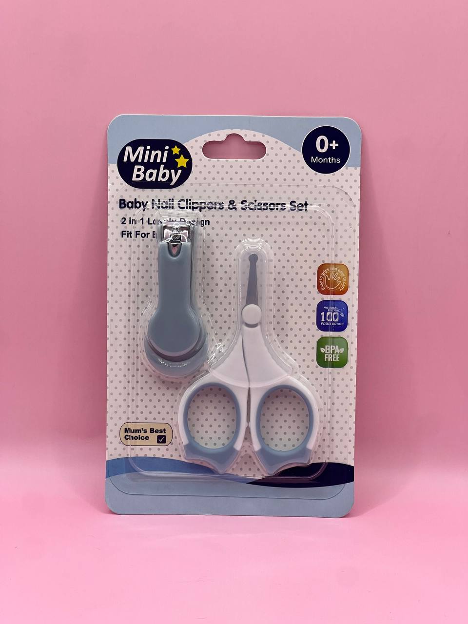 مجموعة عناية بأظافر الأطفال Mini Baby باللونين الأبيض والأزرق